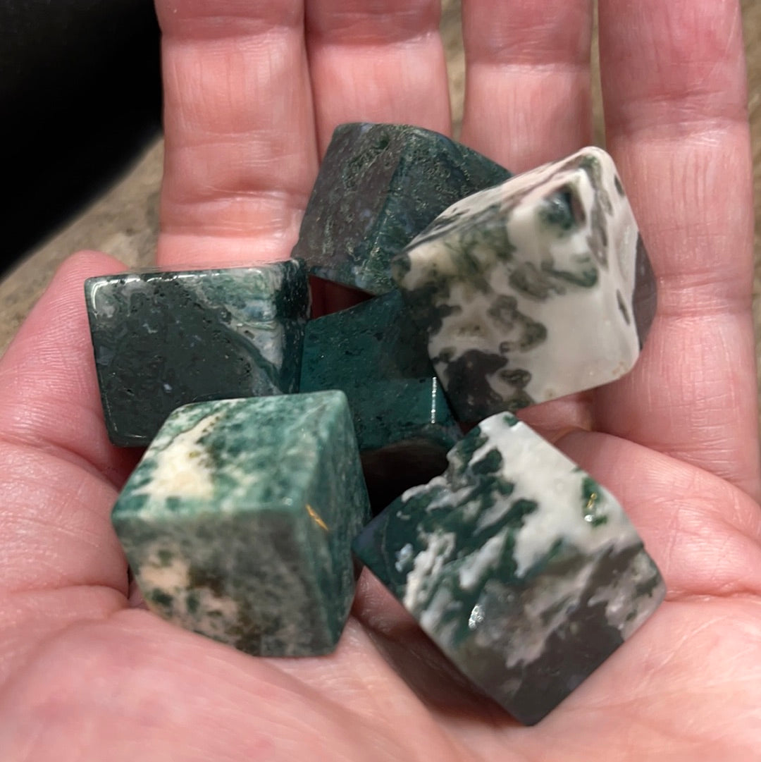 Moss Agate cube