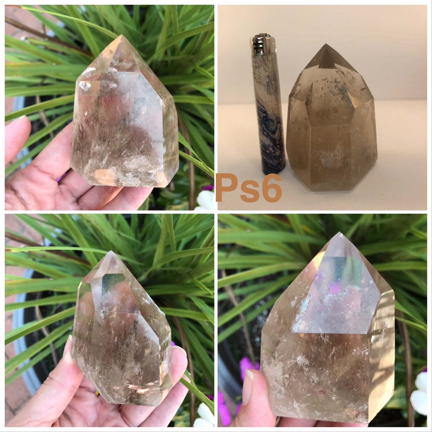 Polished smokey quartz