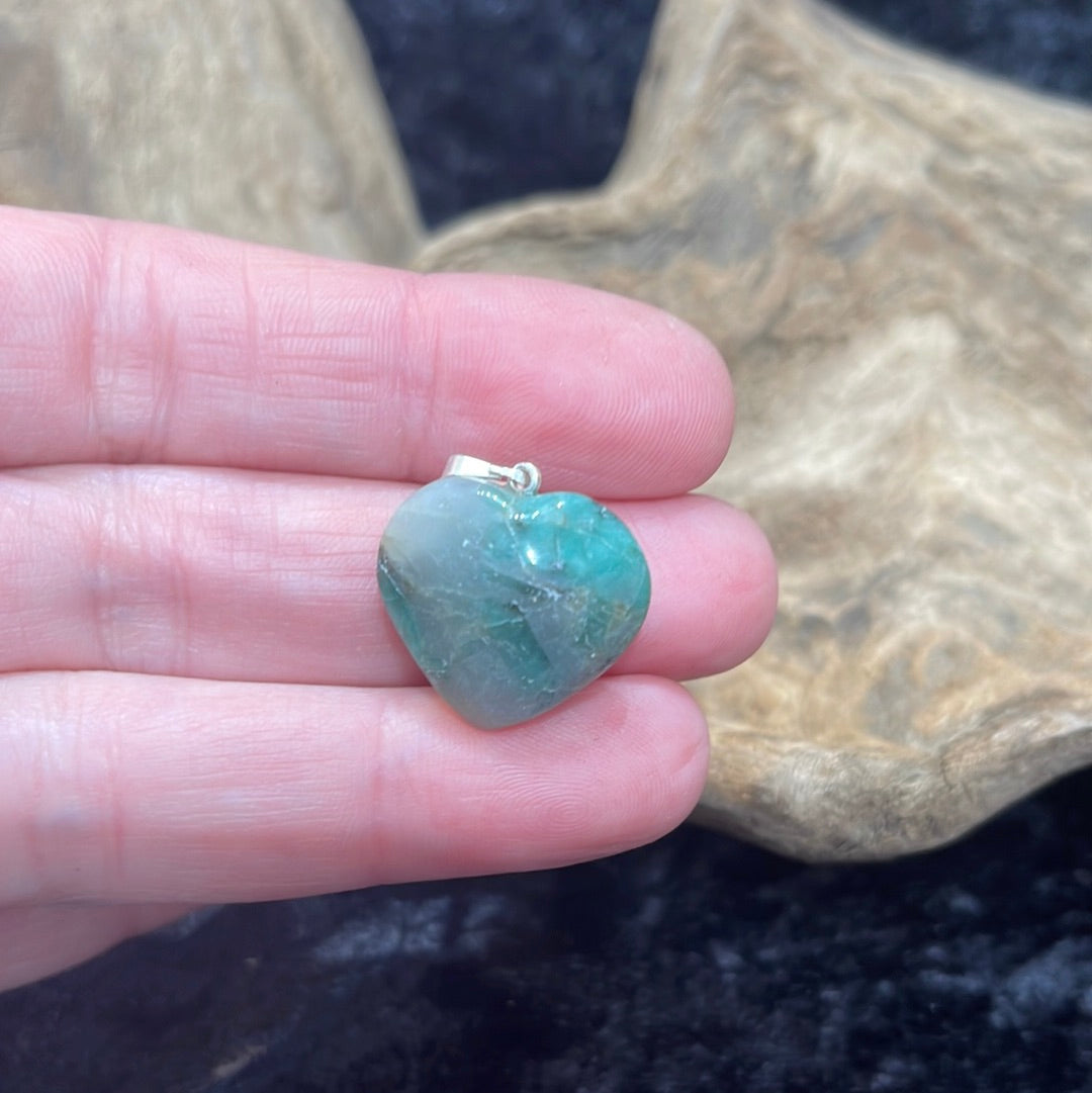 Star, heart & moon gemstone pendants