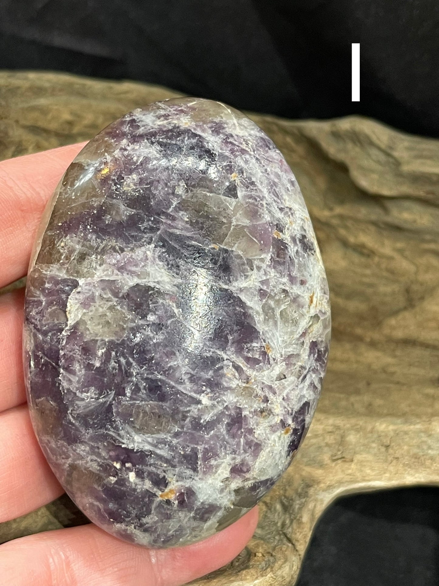 Lepidolite palm stone