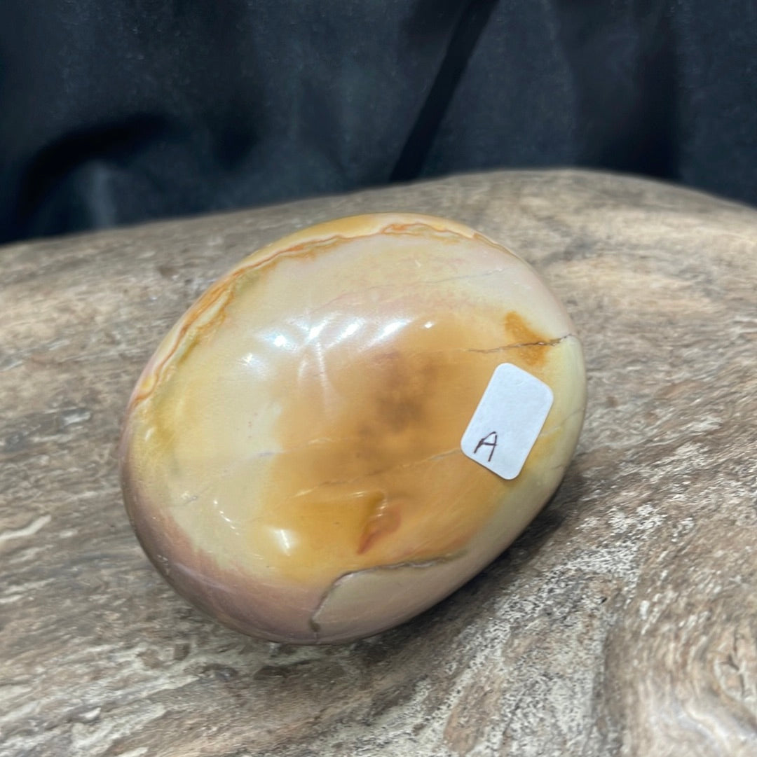 Polychrome jasper flames, shapes, palm stones