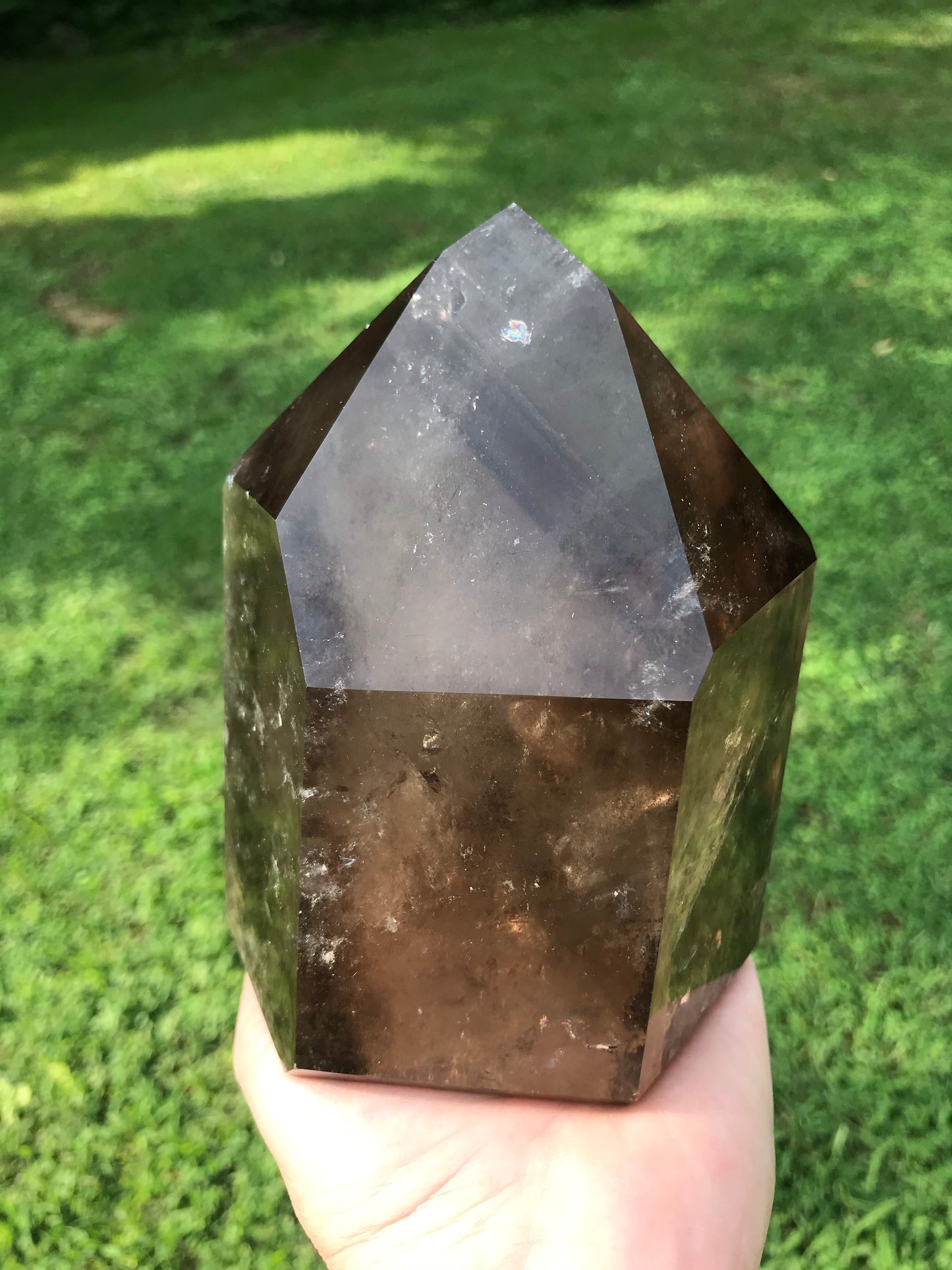 Polished smokey quartz