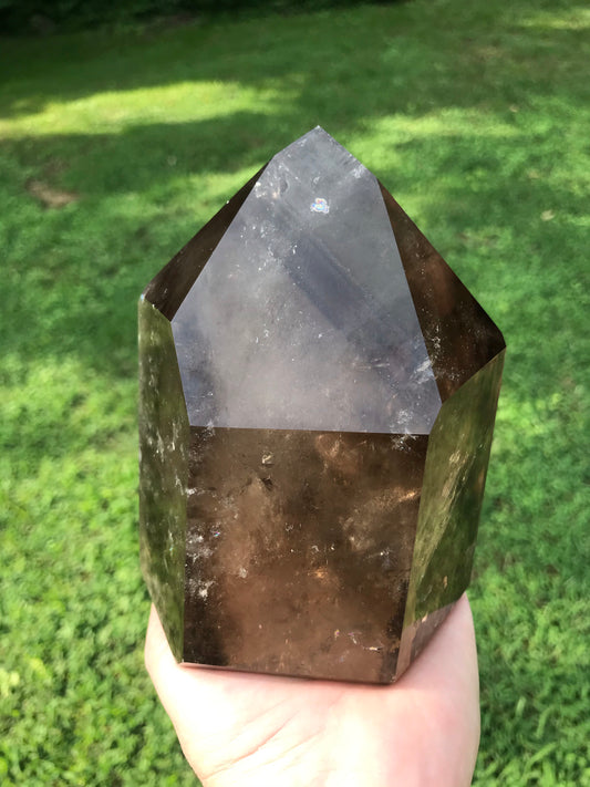 Polished smokey quartz