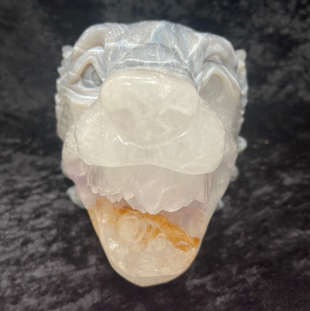 Agate Wolf Head