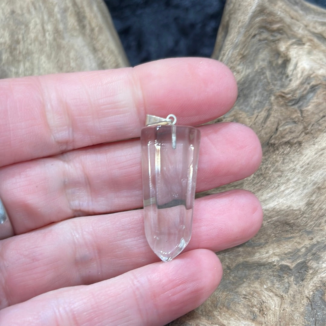 Points and Tumbled crystal pendants