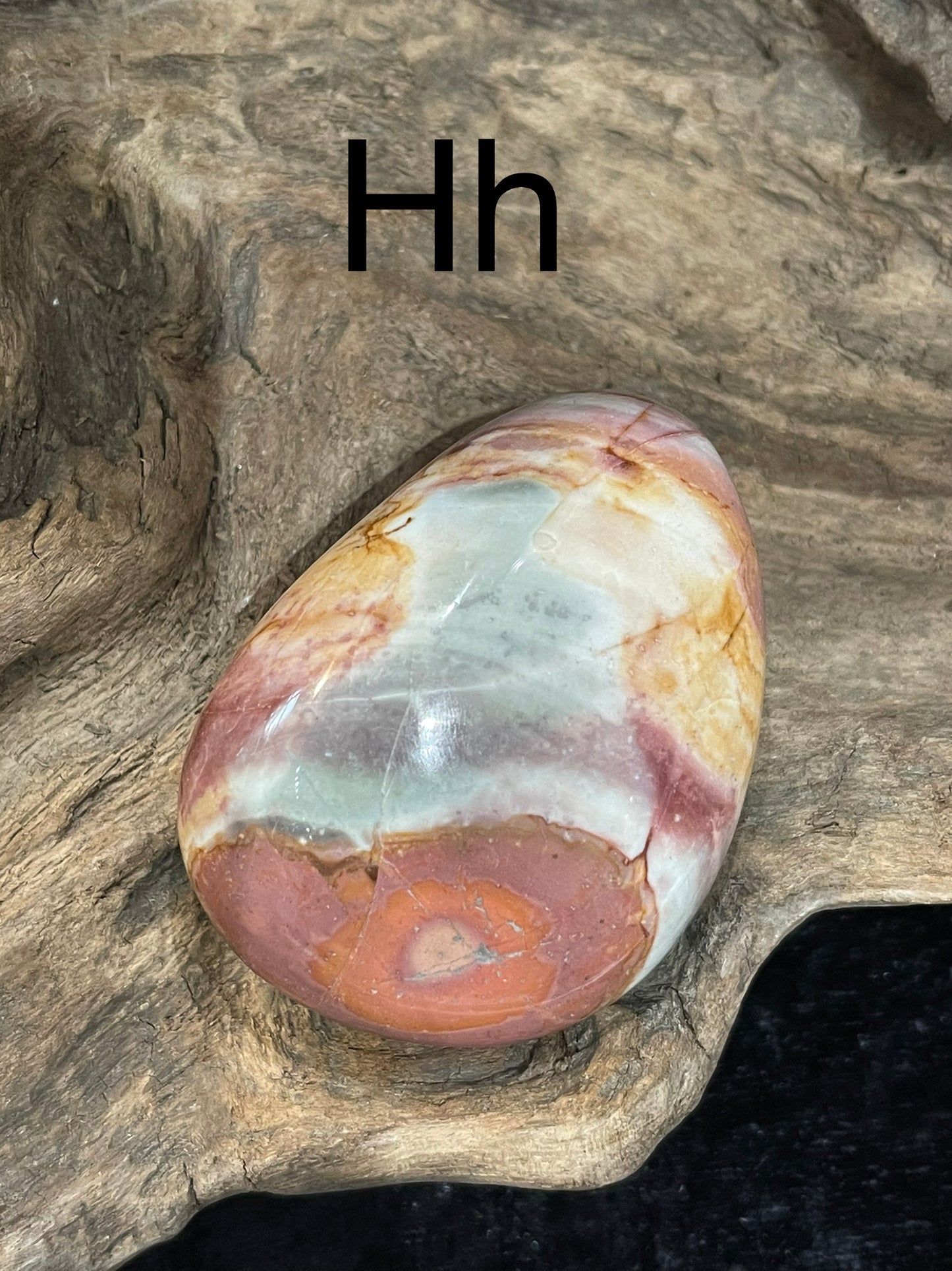 Polychrome jasper flames, shapes, palm stones