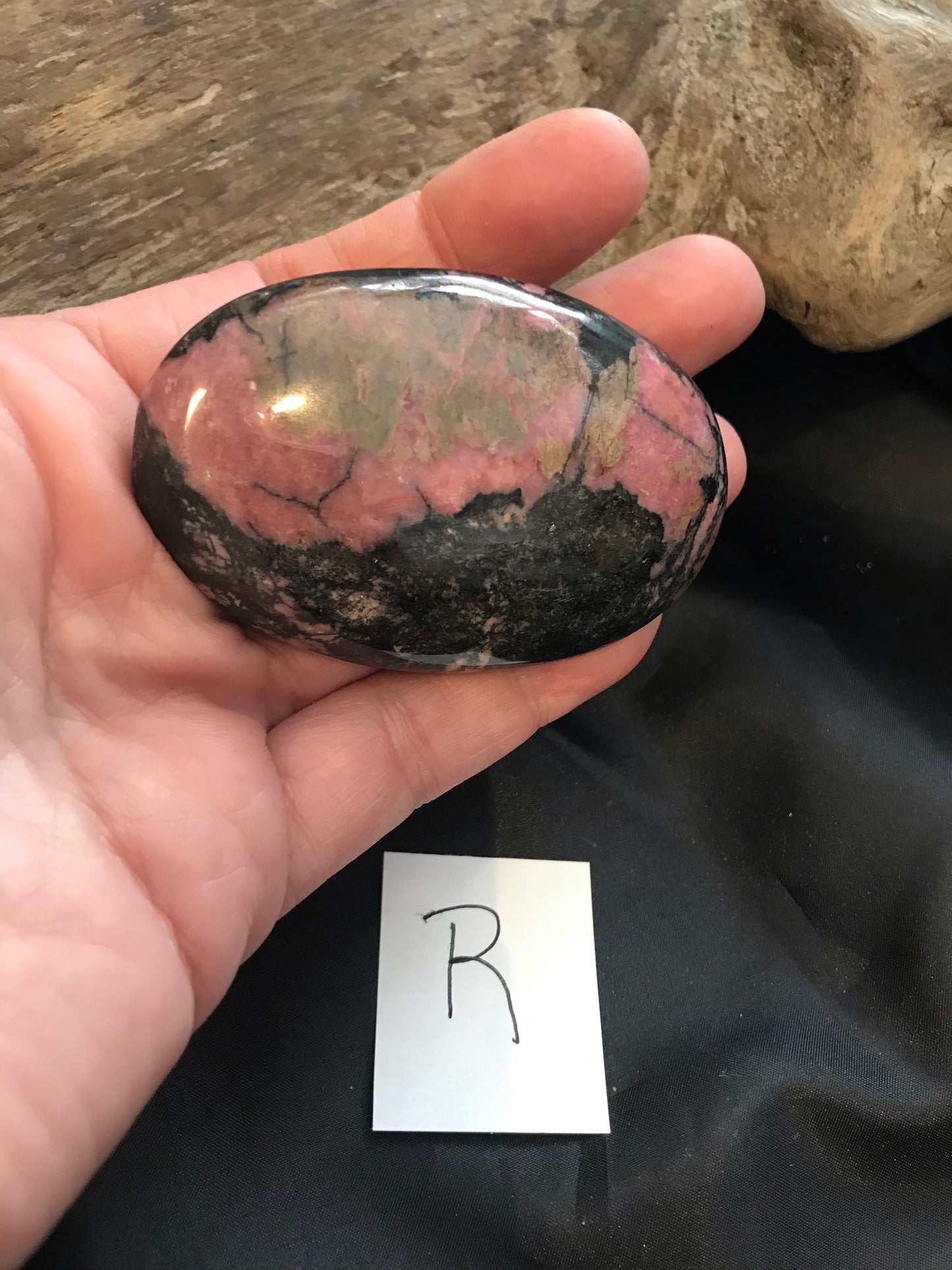 Rhodonite Palm stone