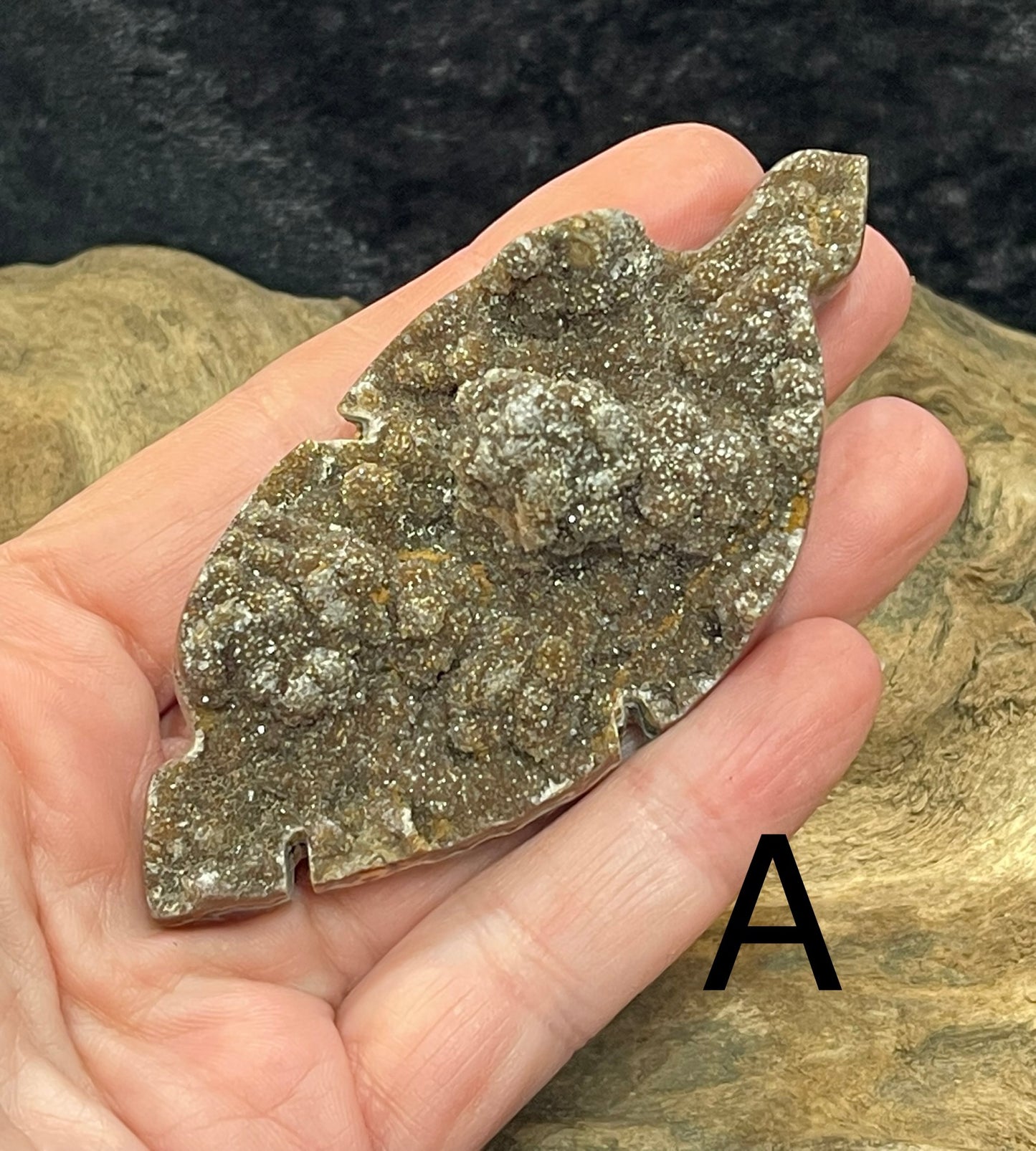 Druzy Agate Leaf