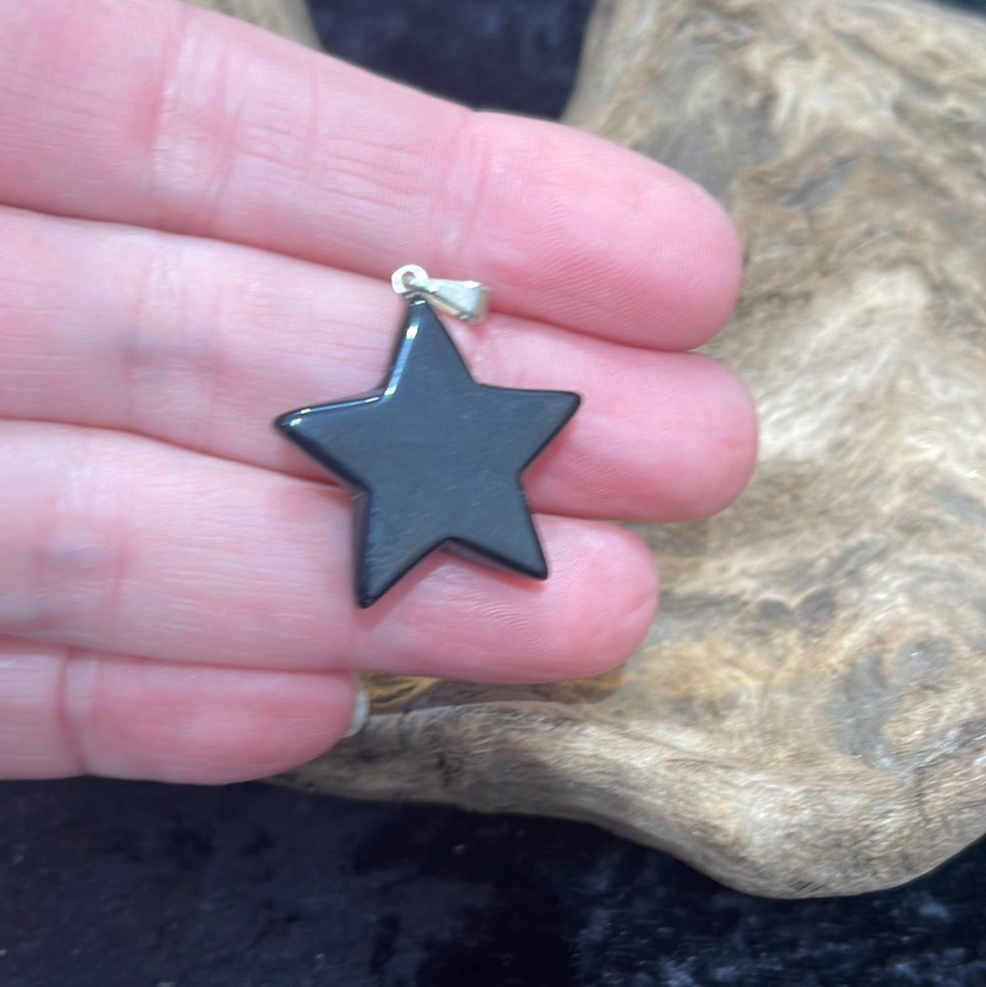 Star, heart & moon gemstone pendants