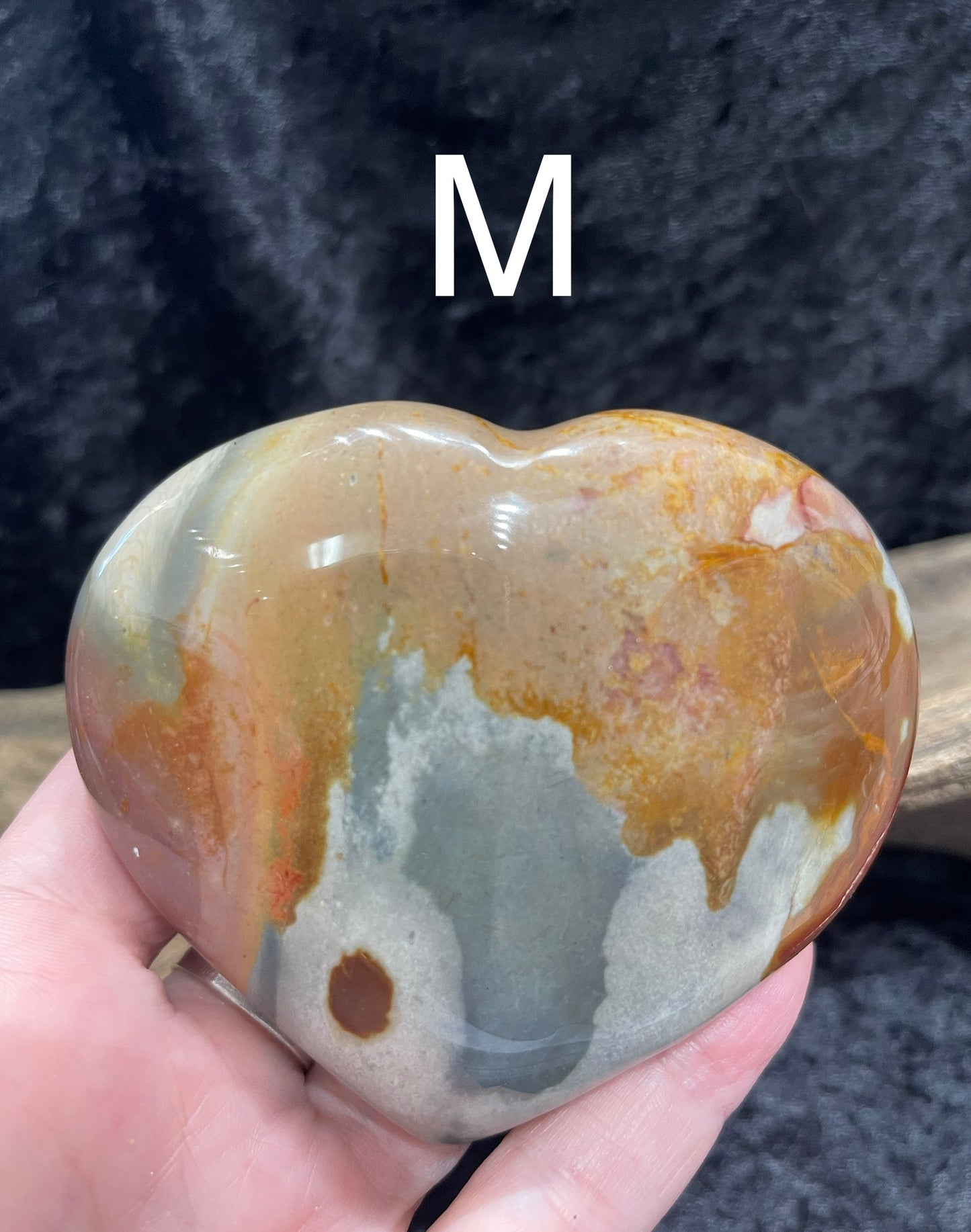 Polychrome jasper flames, shapes, palm stones