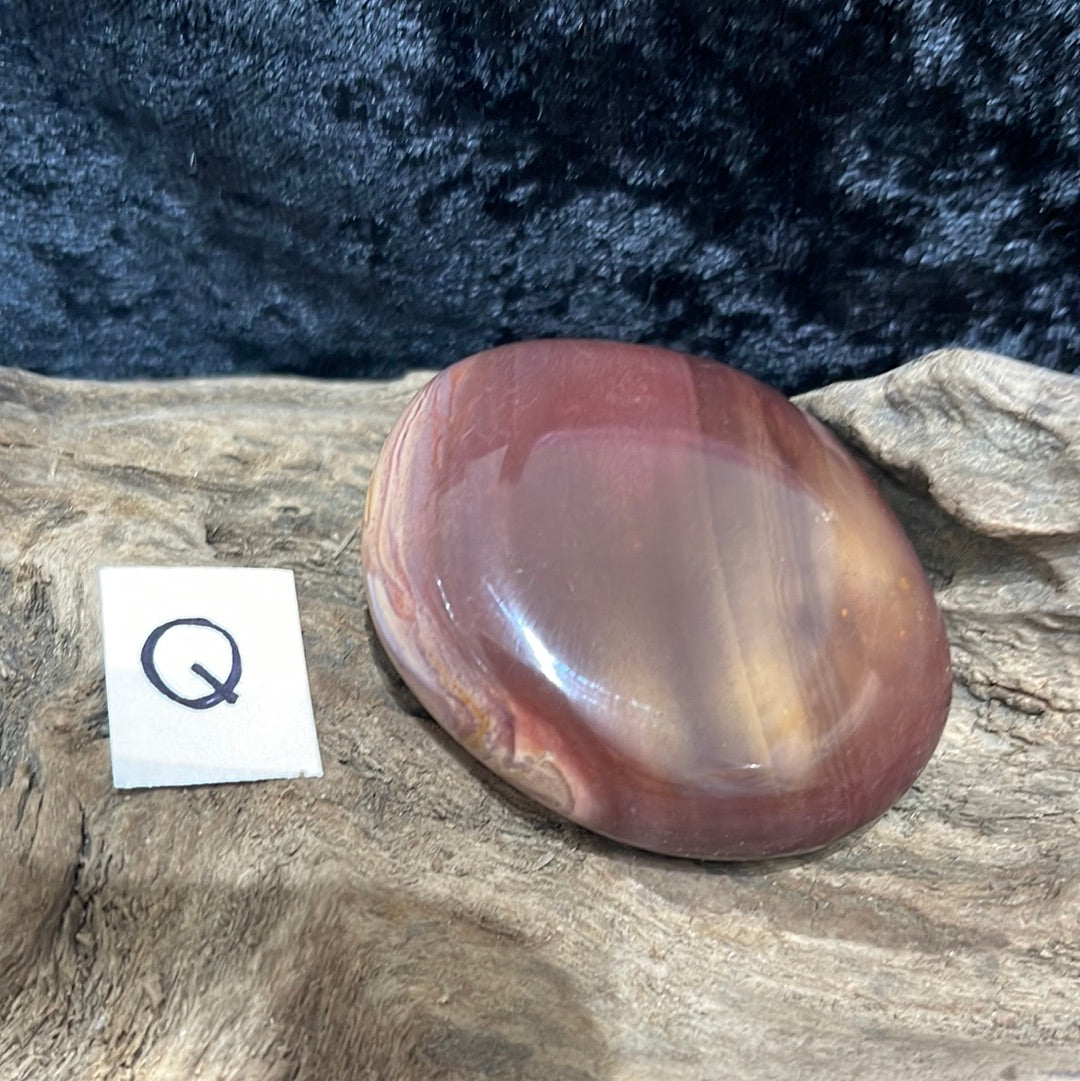 Polychrome jasper flames, shapes, palm stones