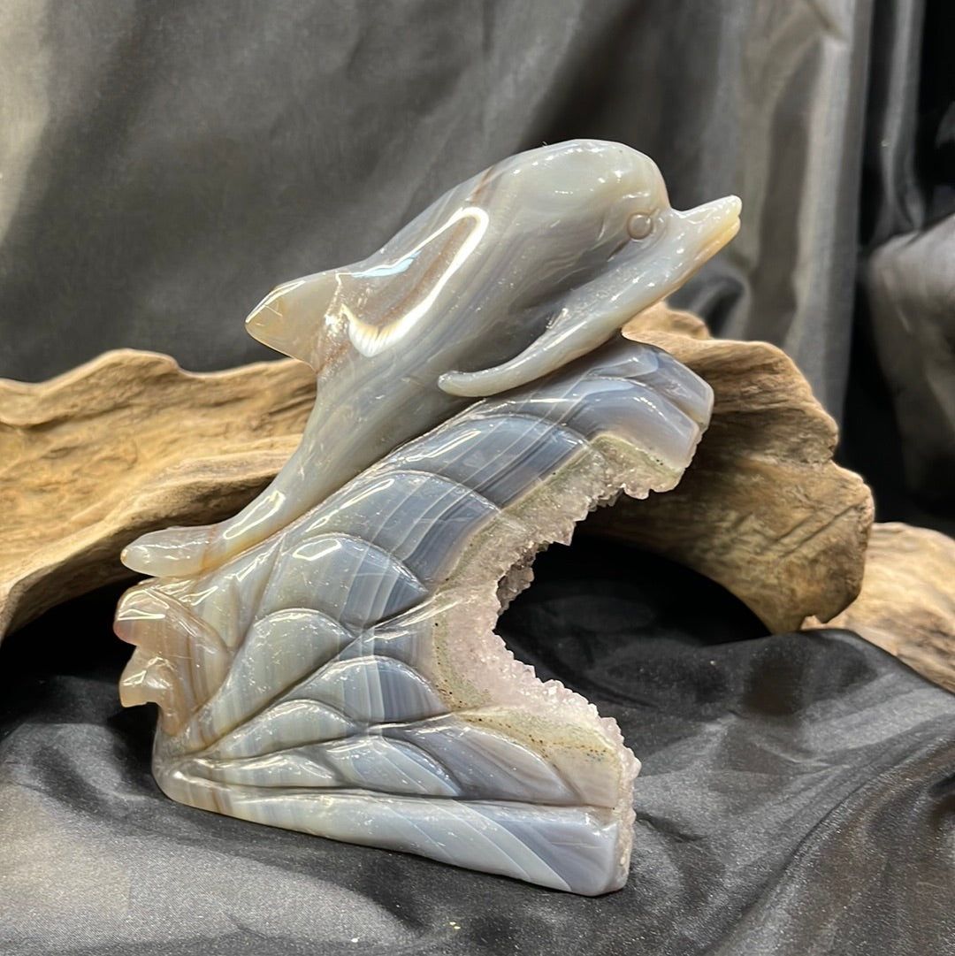 Druzy Agate Dolphin