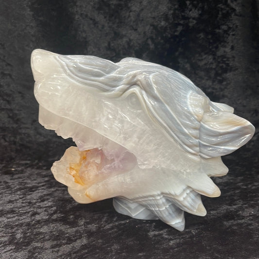 Agate Wolf Head