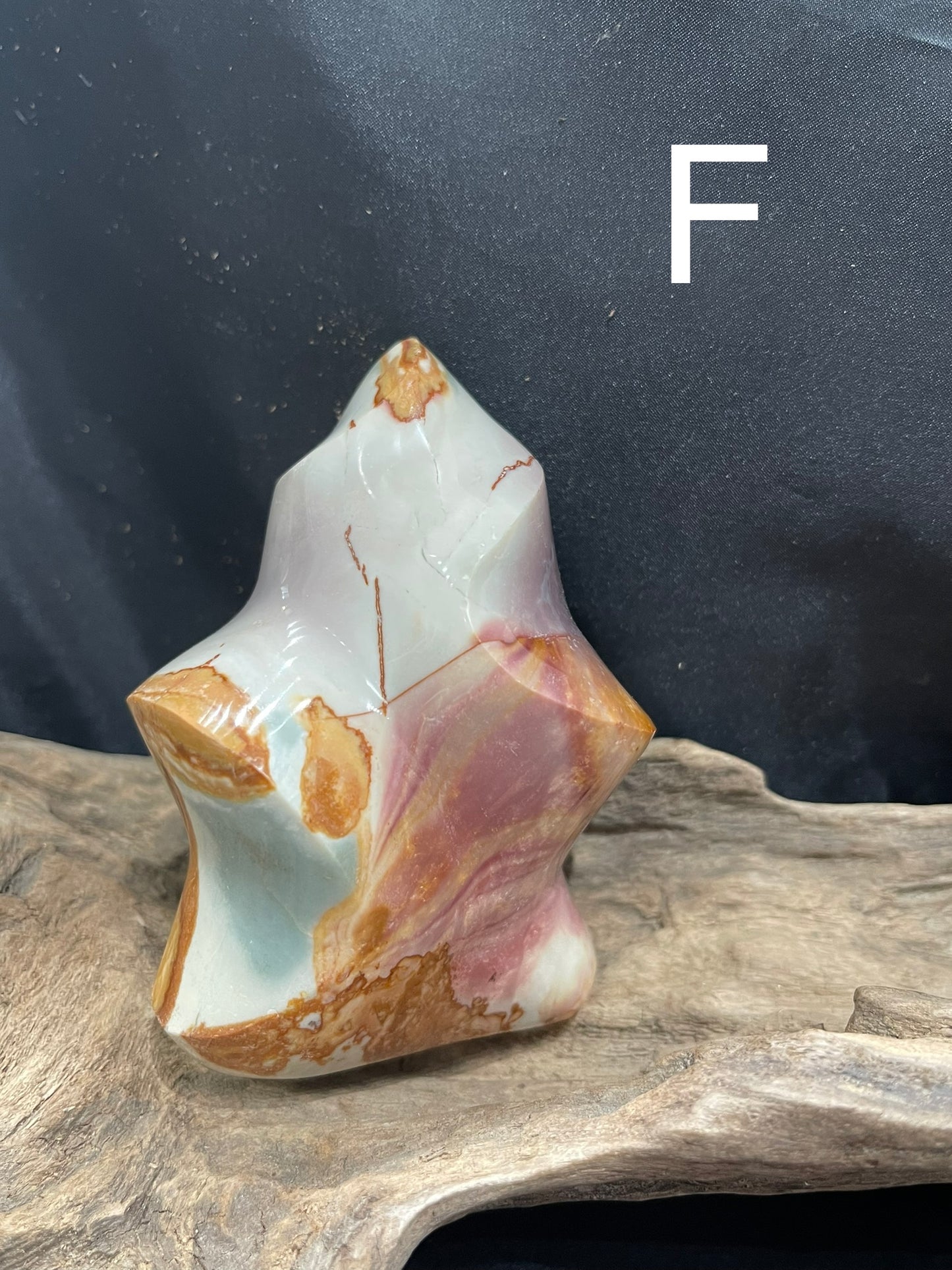 Polychrome jasper flames, shapes, palm stones