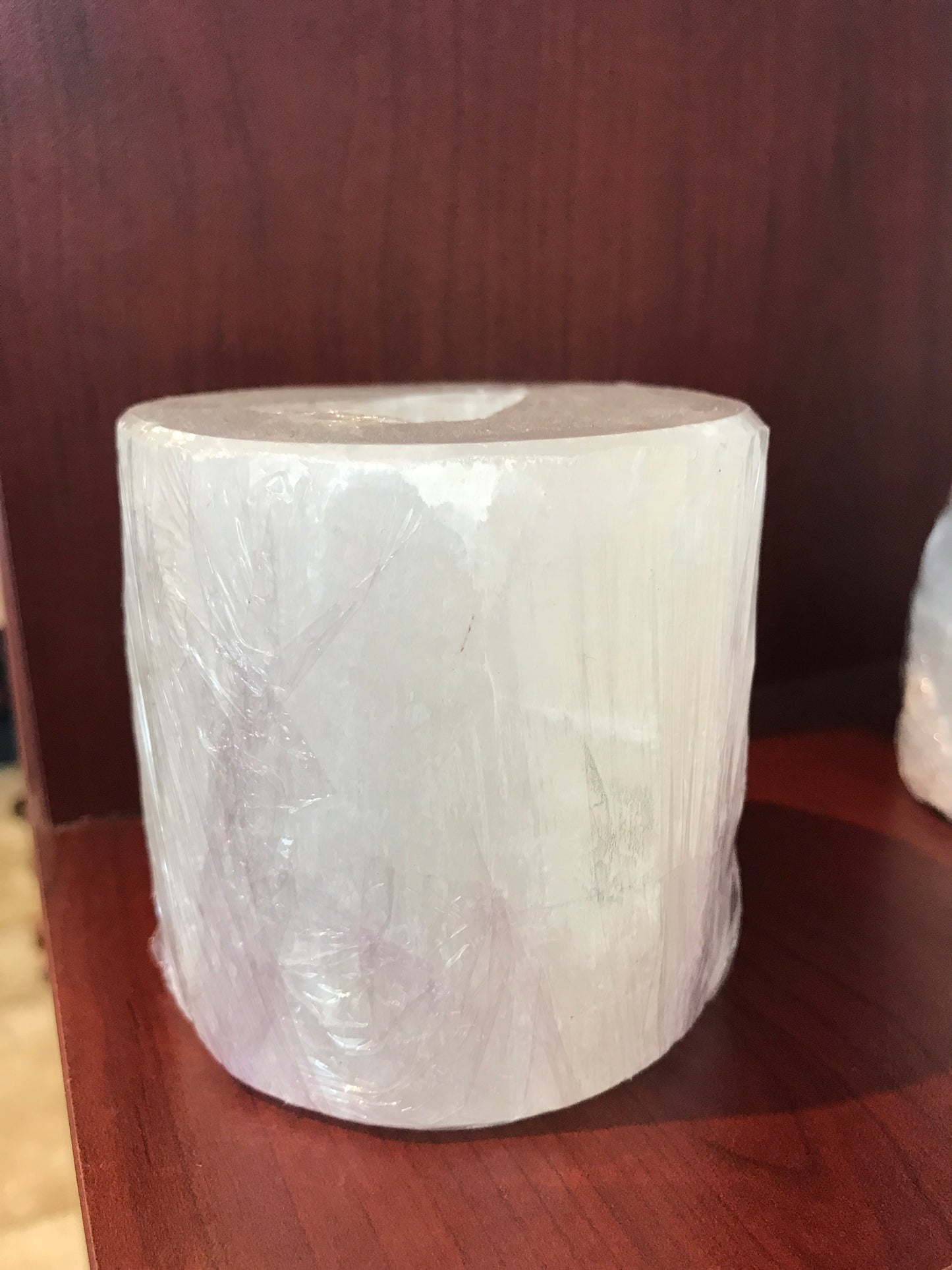 Selenite candle holder