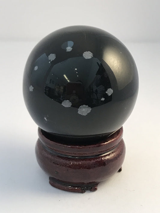 Snowflake Obsidian sphere
