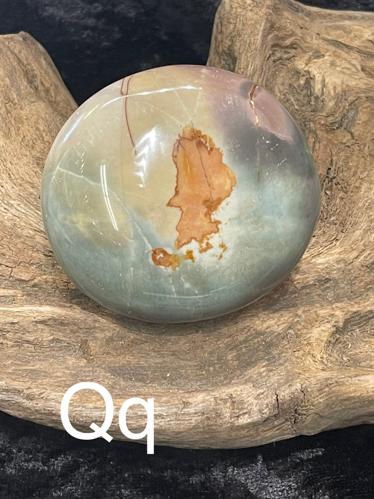 Polychrome jasper flames, shapes, palm stones