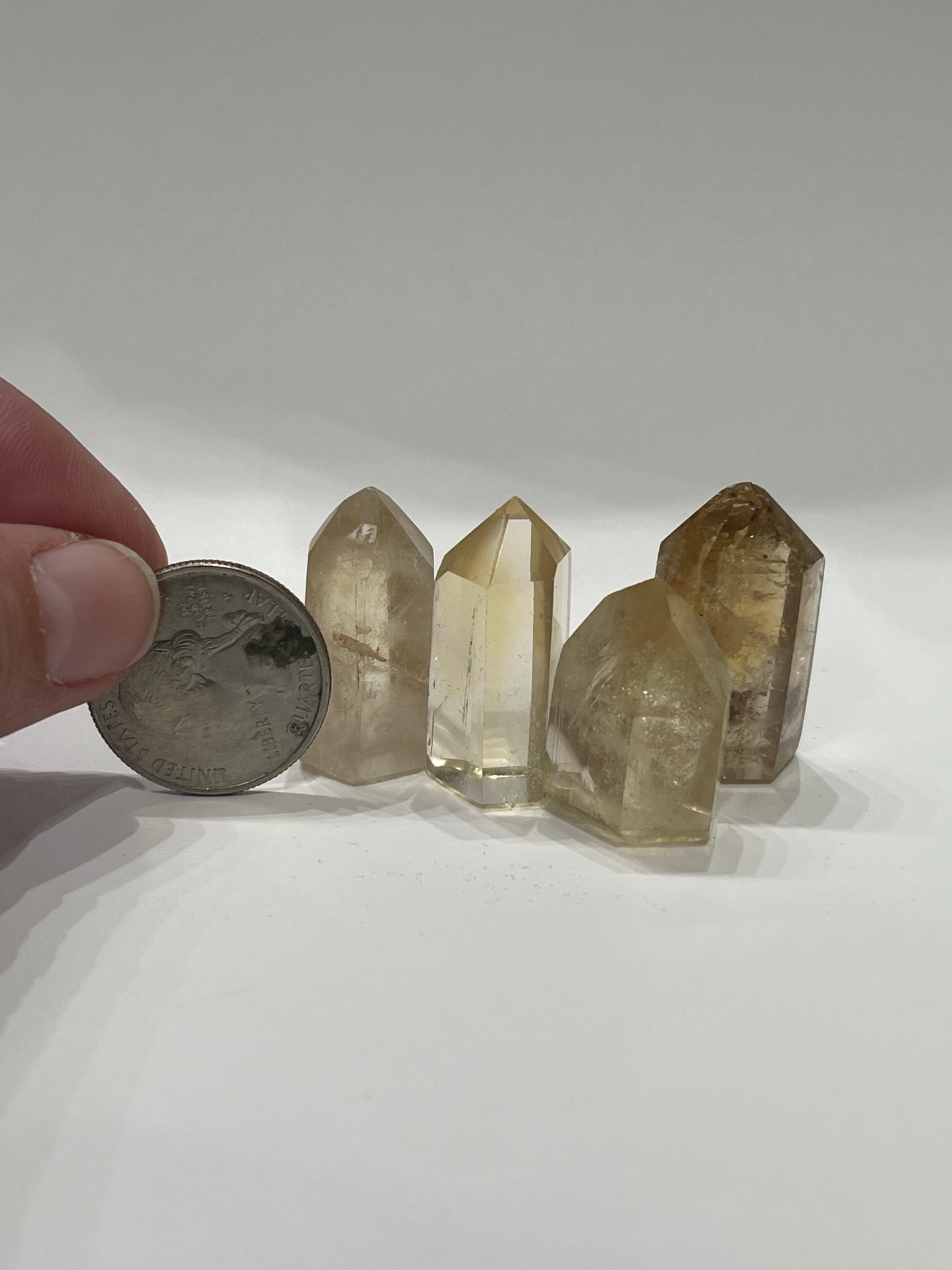 Polished citrine points