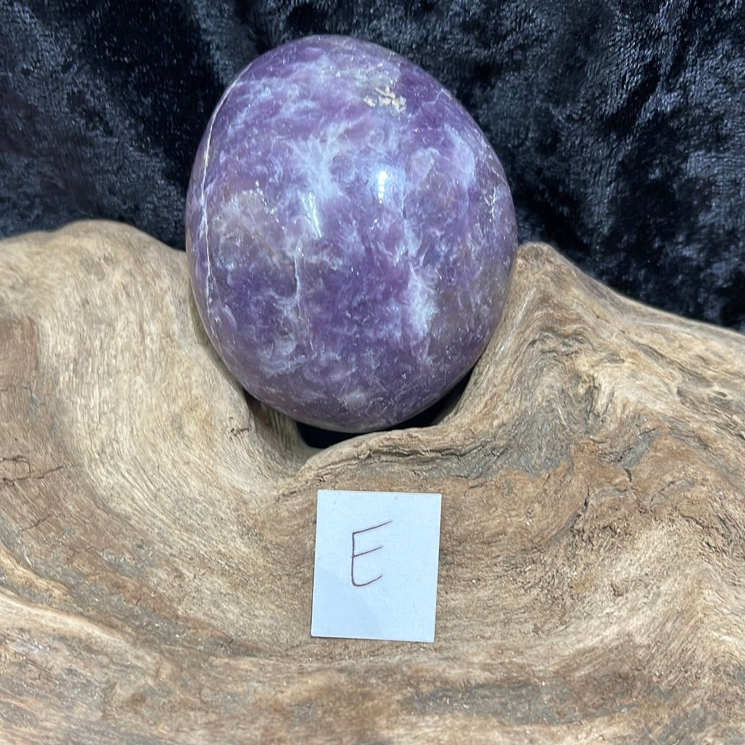Lepidolite palm stone
