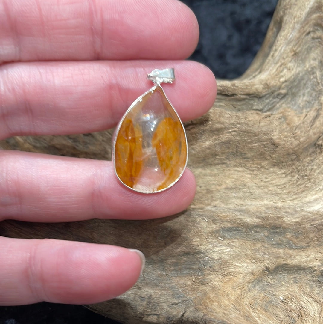 Bezel set crystal pendants