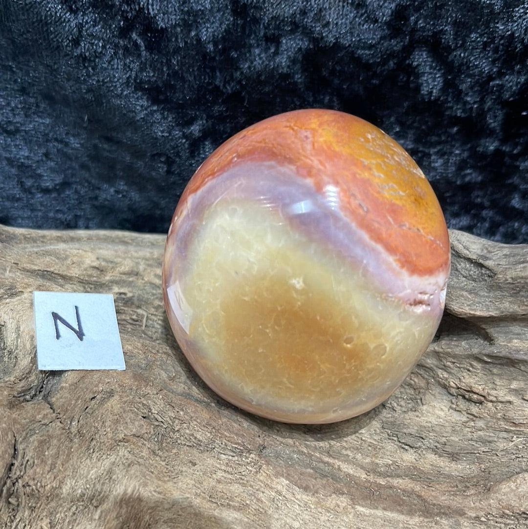 Polychrome jasper flames, shapes, palm stones