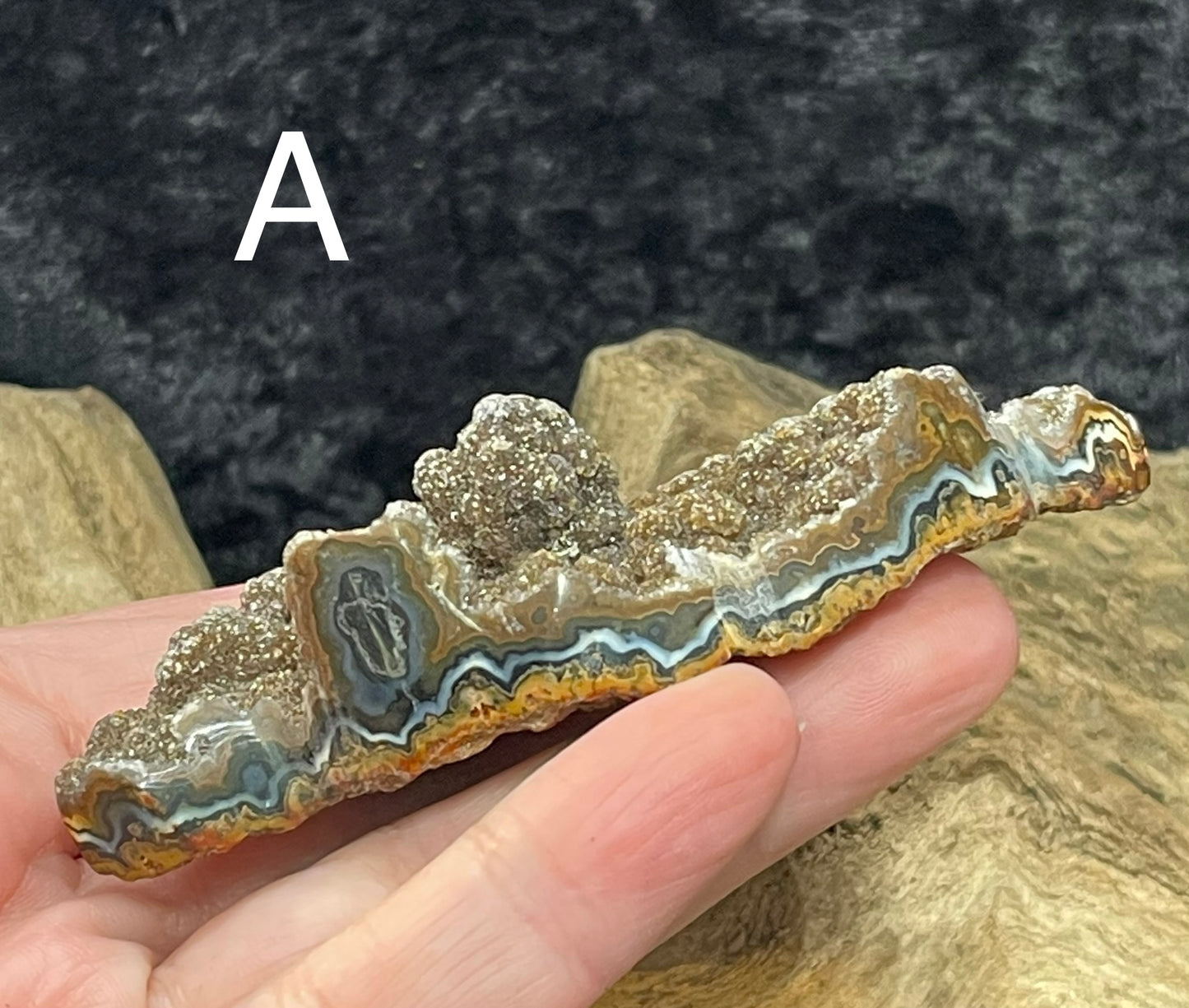 Druzy Agate Leaf