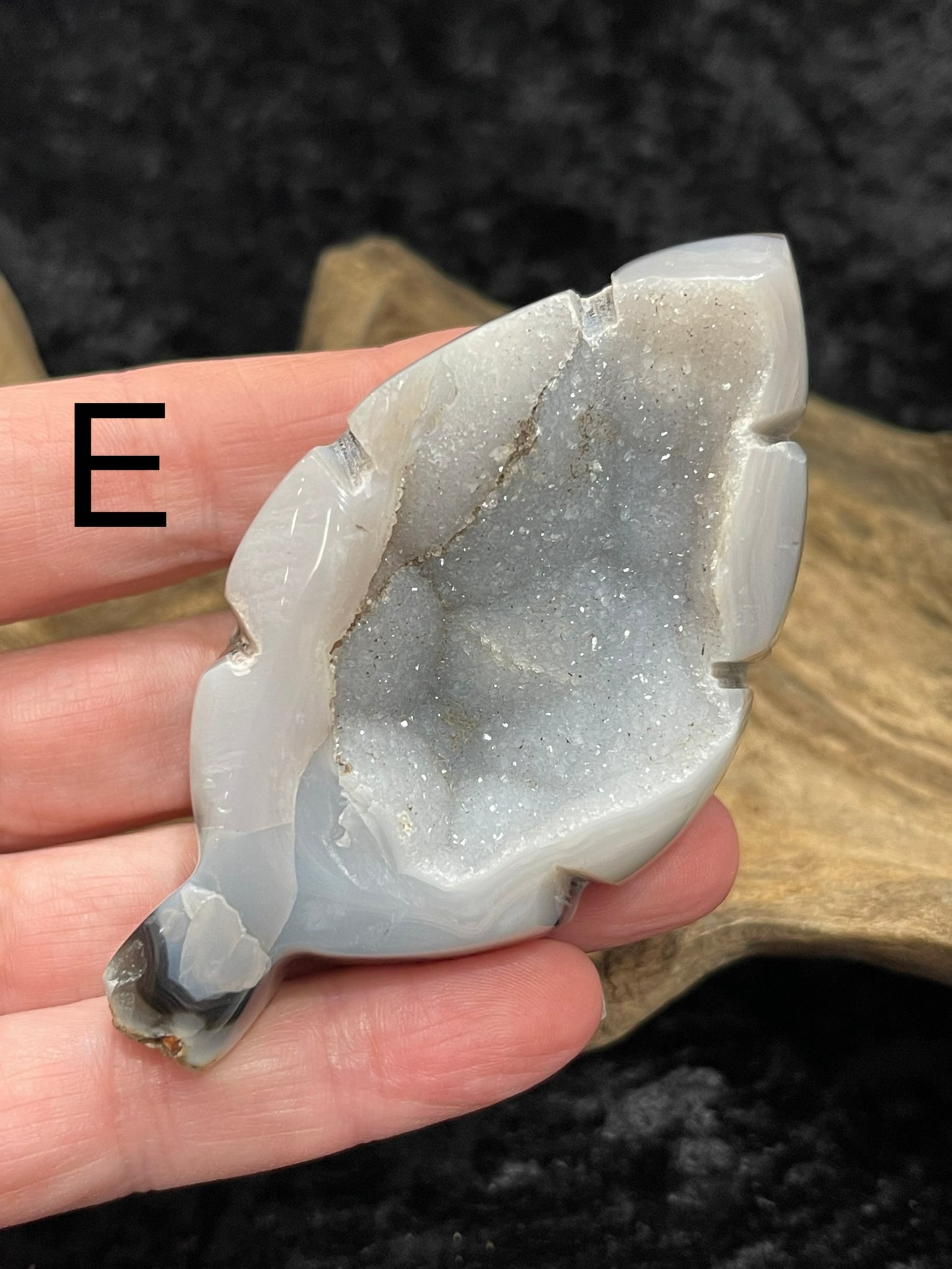 Druzy Agate Leaf