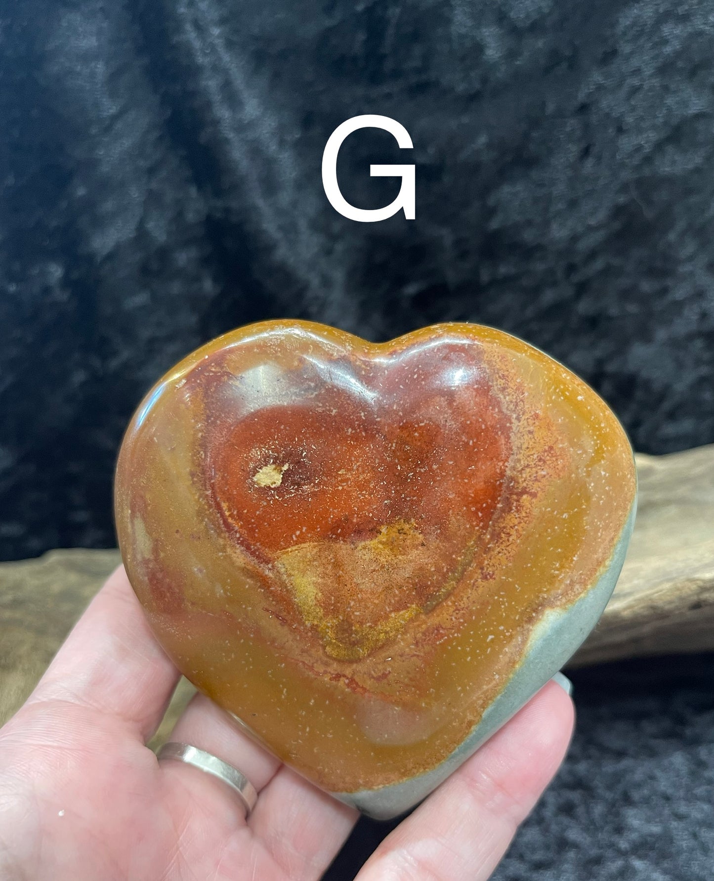 Polychrome jasper flames, shapes, palm stones