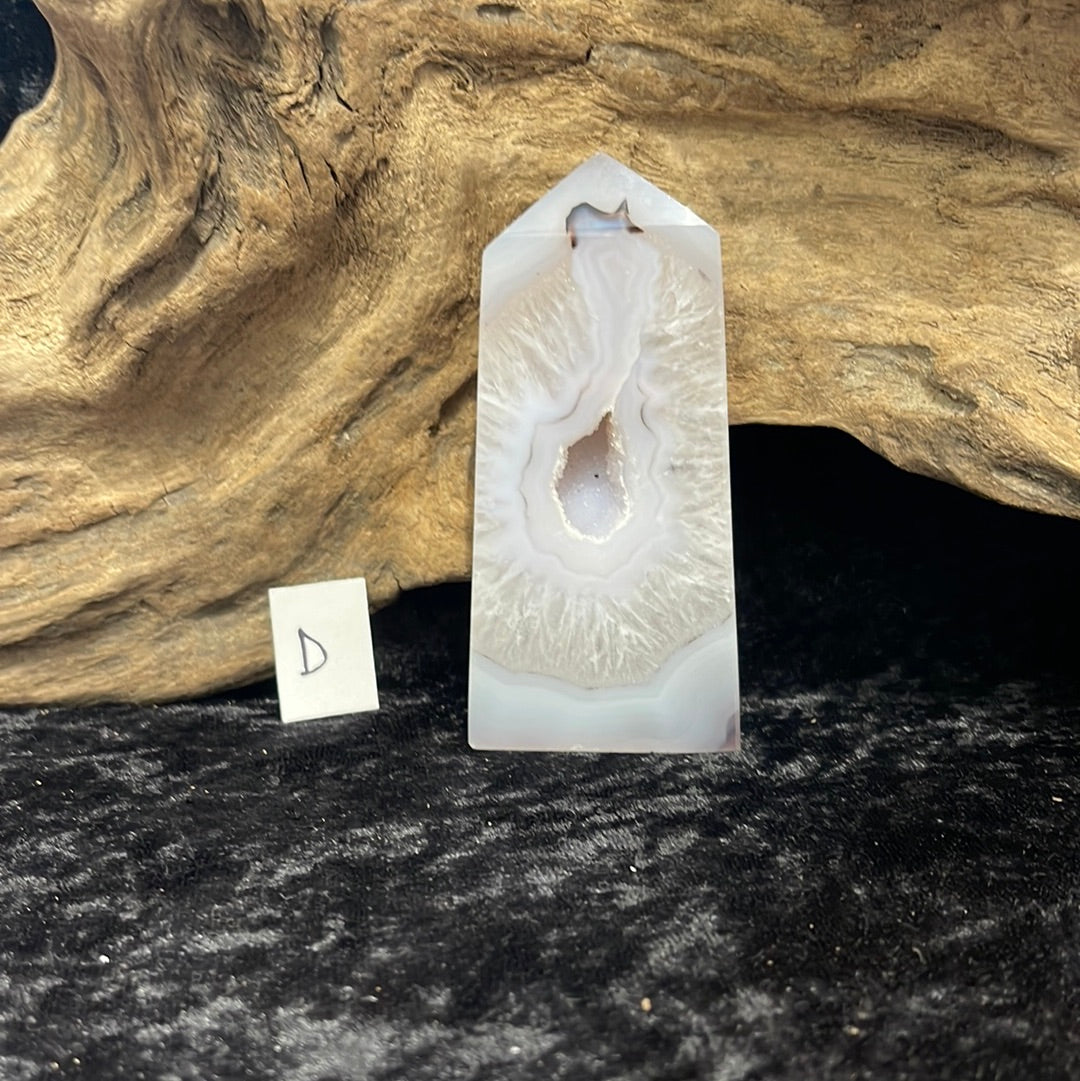 Druzy agate obelisk