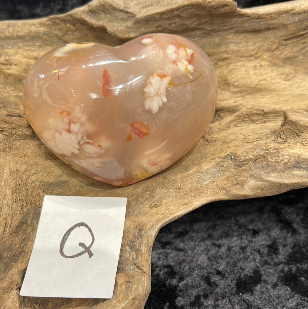 Flower Agate Heart