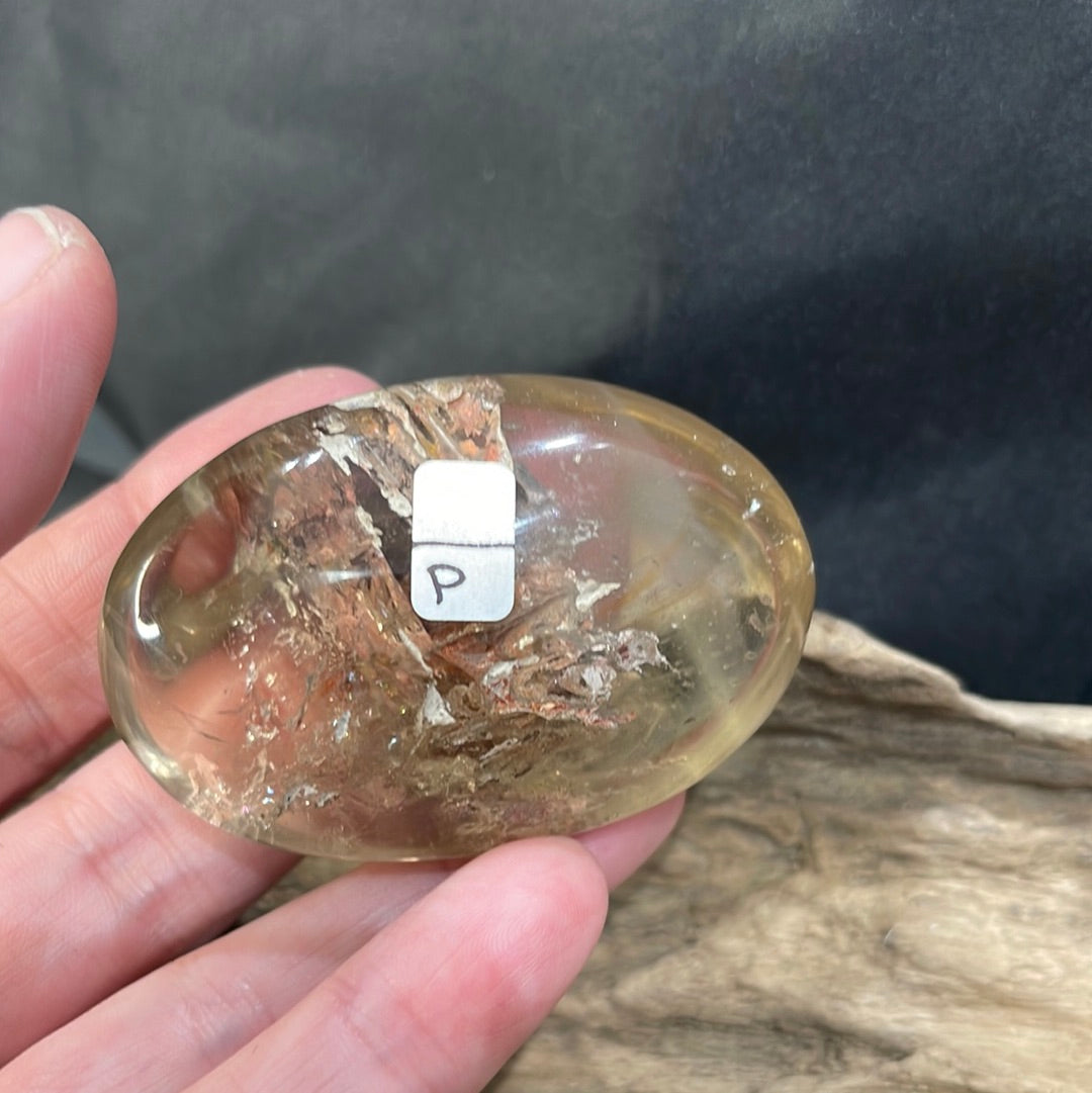 Smokey Quartz hearts and palm stones