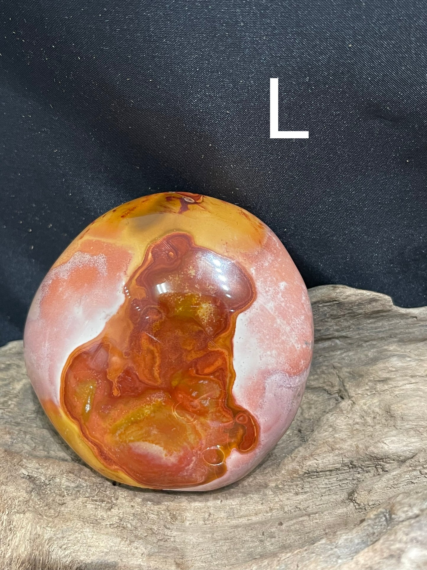Polychrome jasper flames, shapes, palm stones