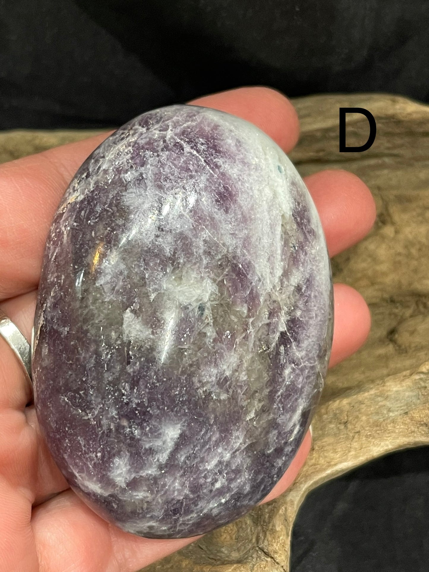 Lepidolite palm stone