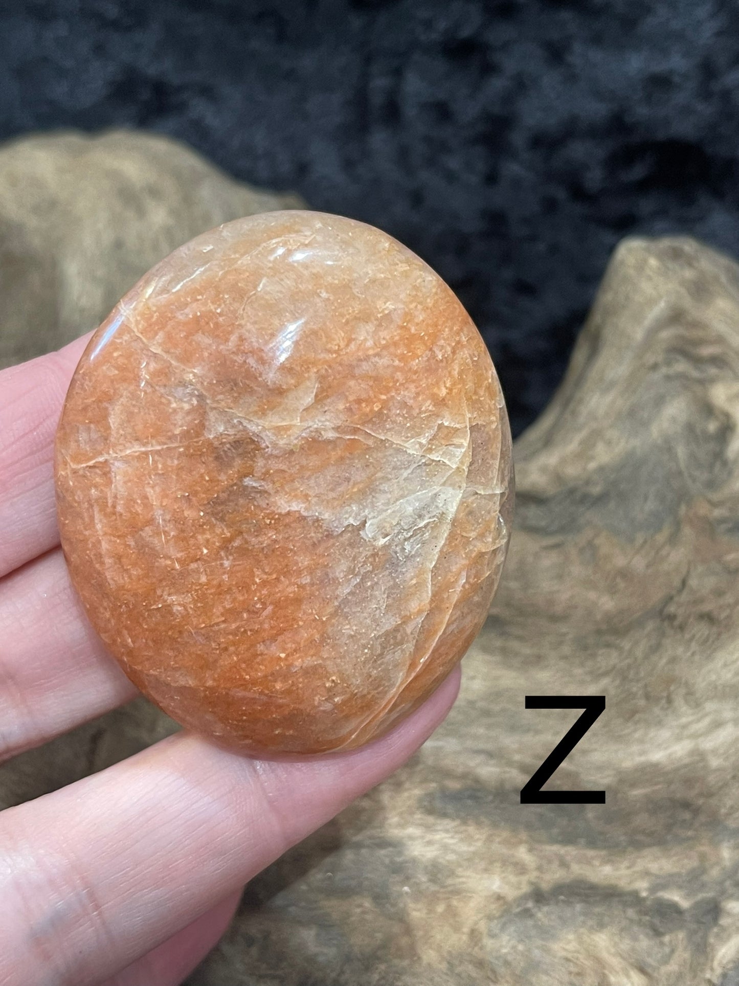 Peach Moonstone palm stones and spheres