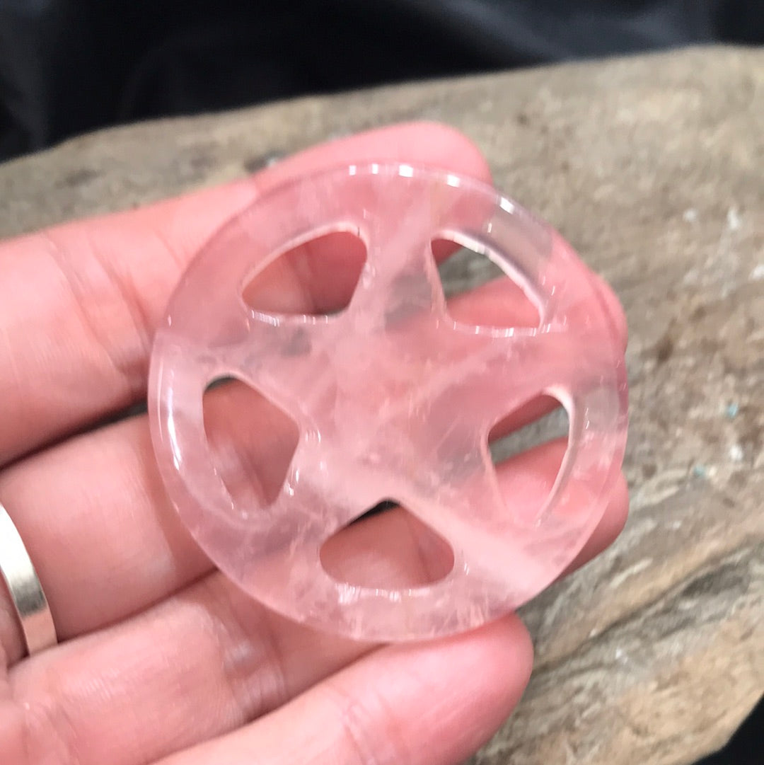 Rose quartz pentacle