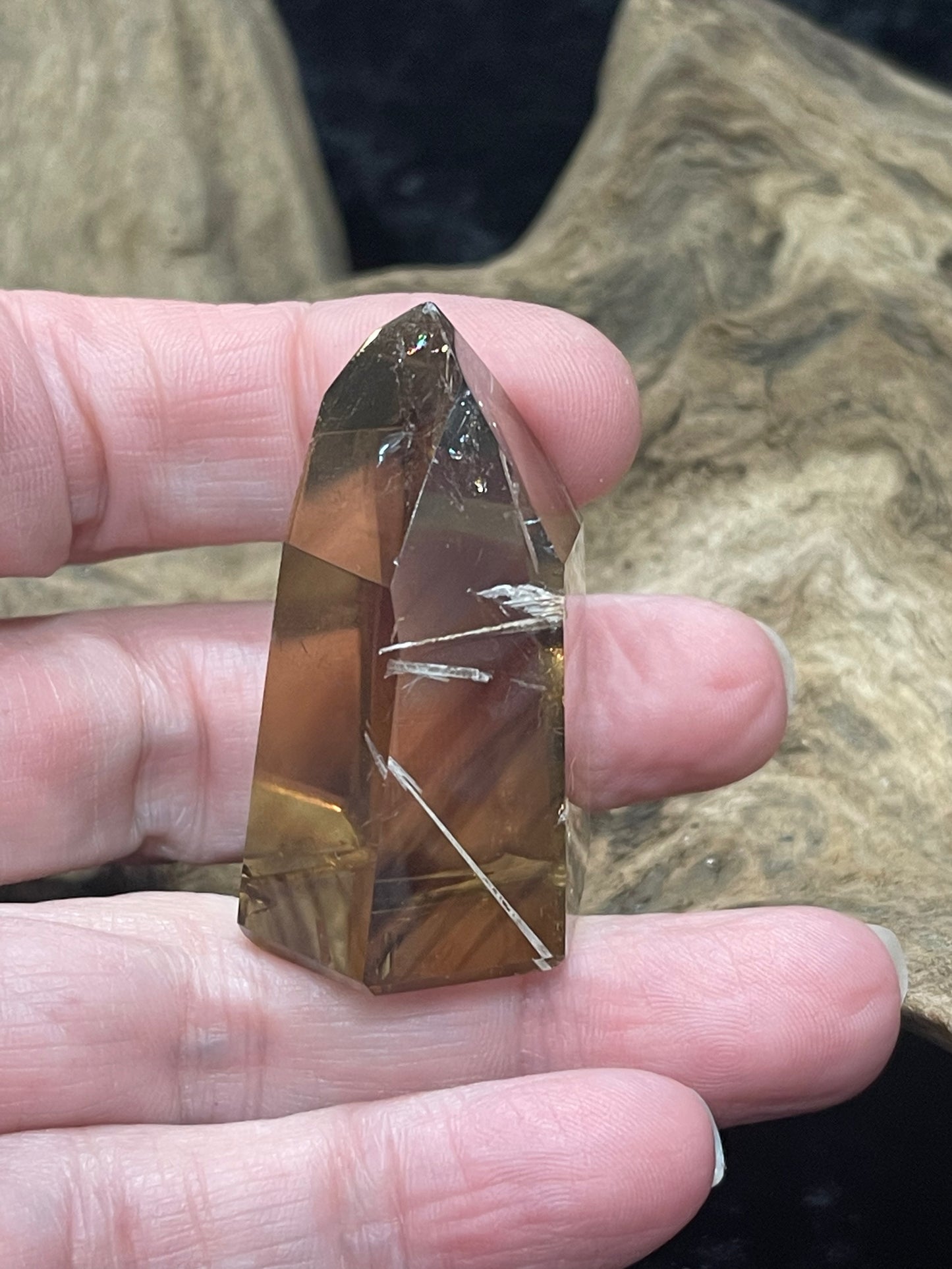 Polished smokey quartz
