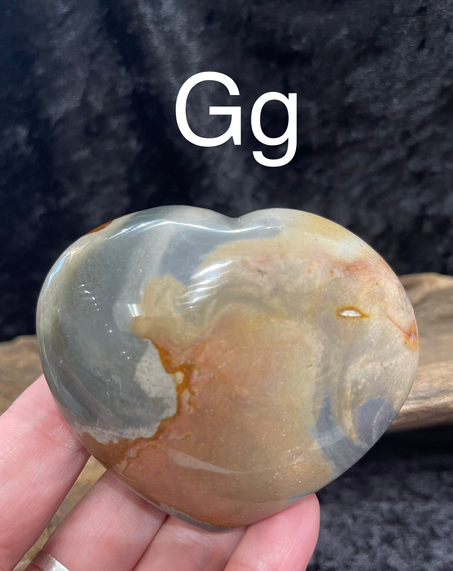 Polychrome jasper flames, shapes, palm stones