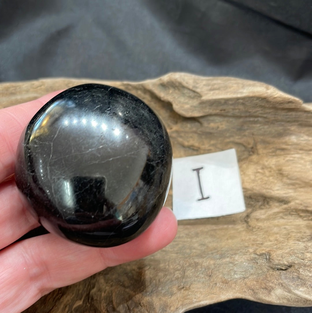 Black tourmaline palm stones