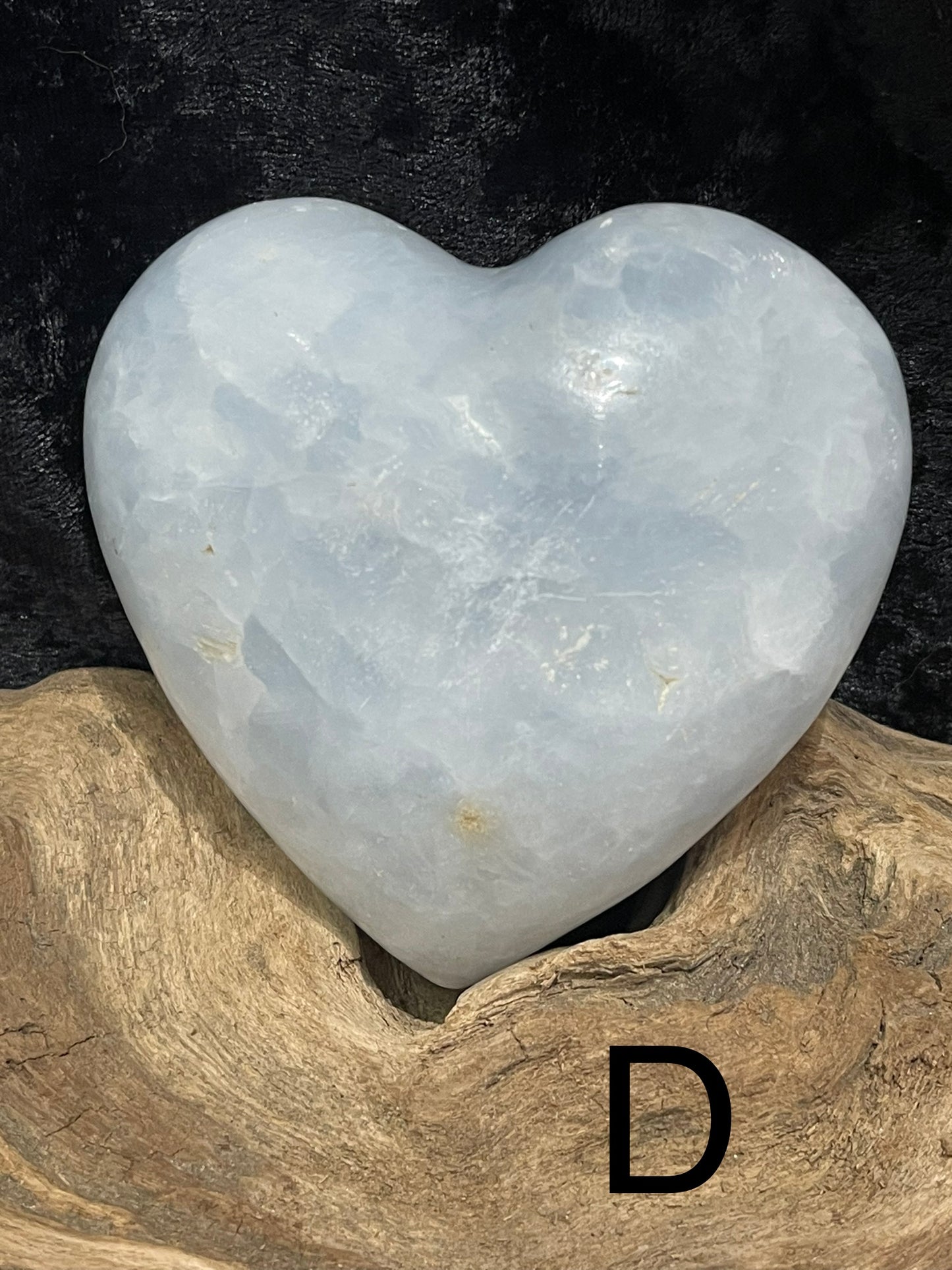 Blue calcite heart