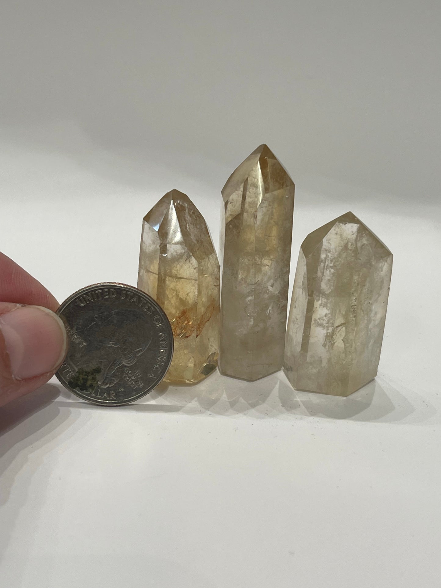 Polished citrine points