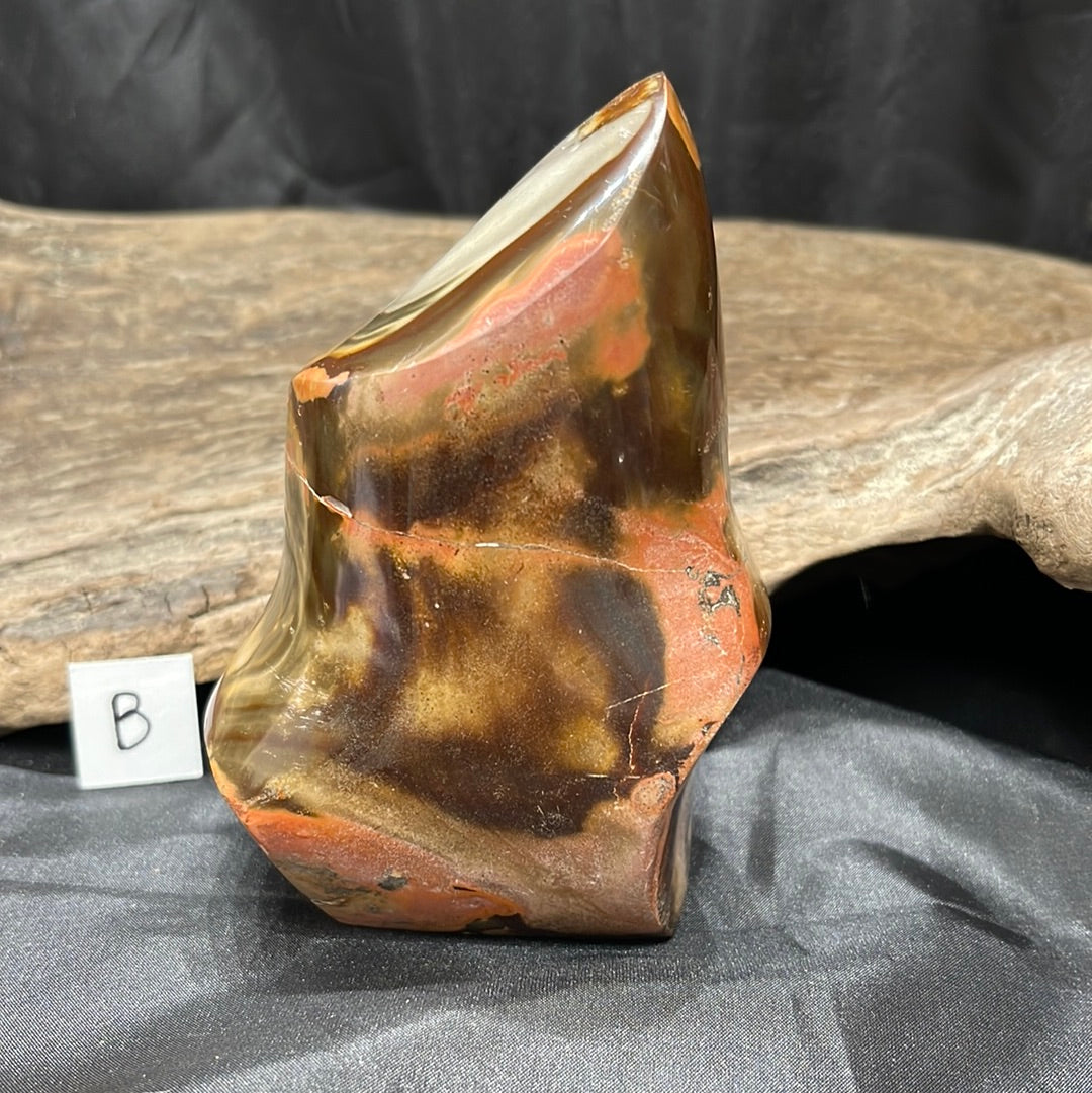 Polychrome jasper flames, shapes, palm stones