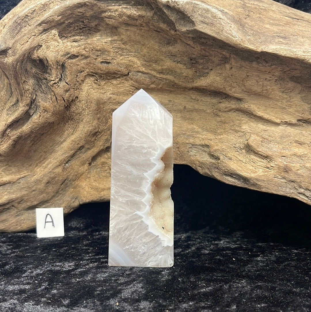 Druzy agate obelisk