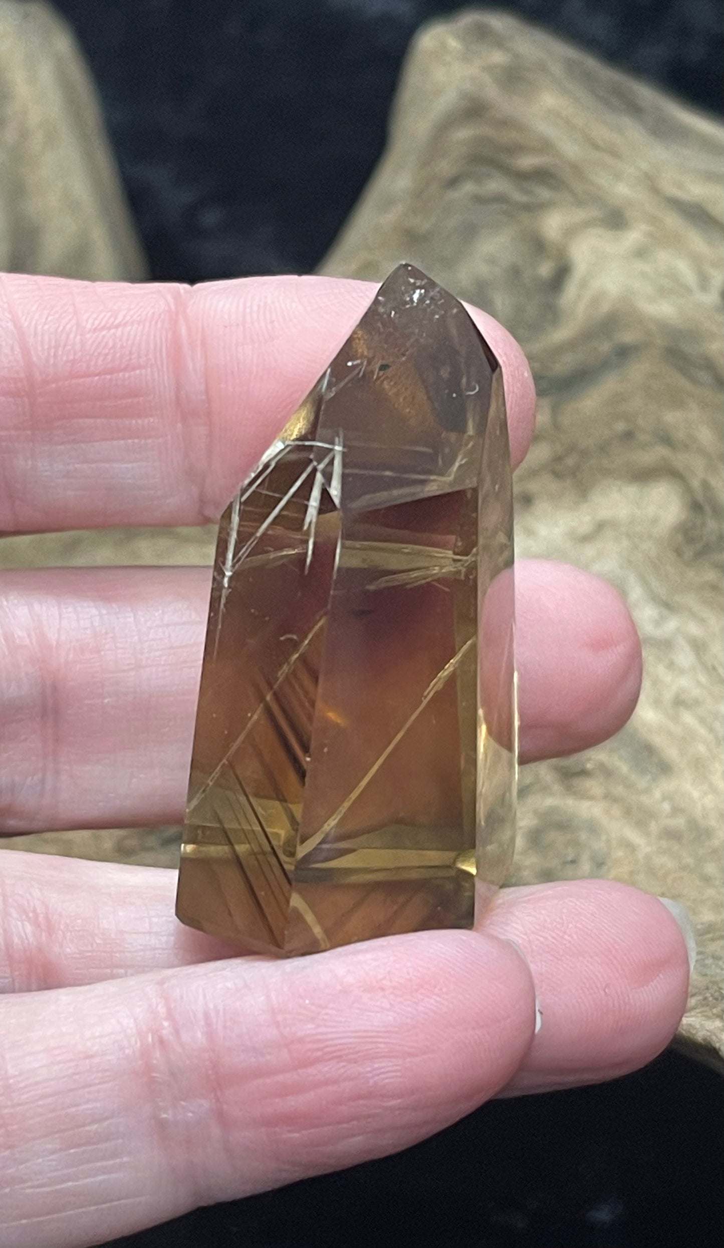 Polished smokey quartz