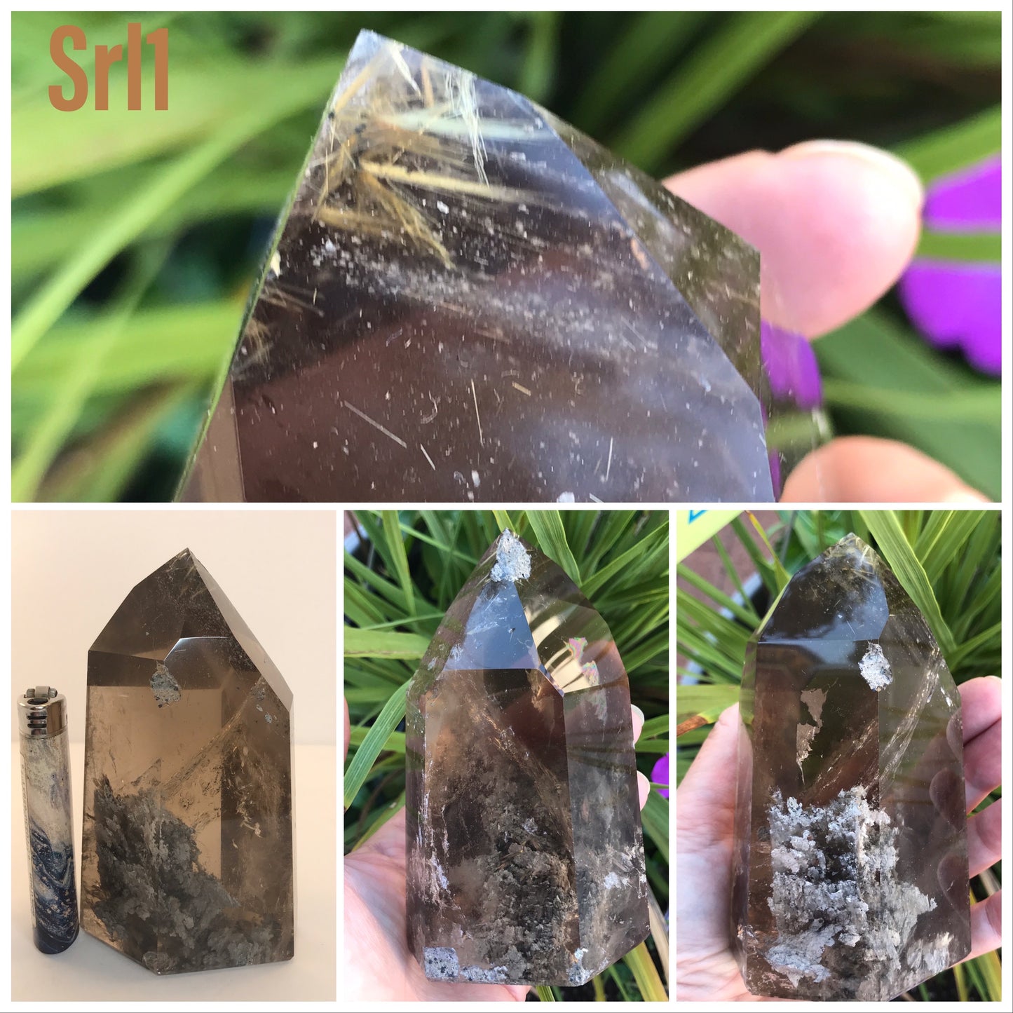 Polished smokey quartz