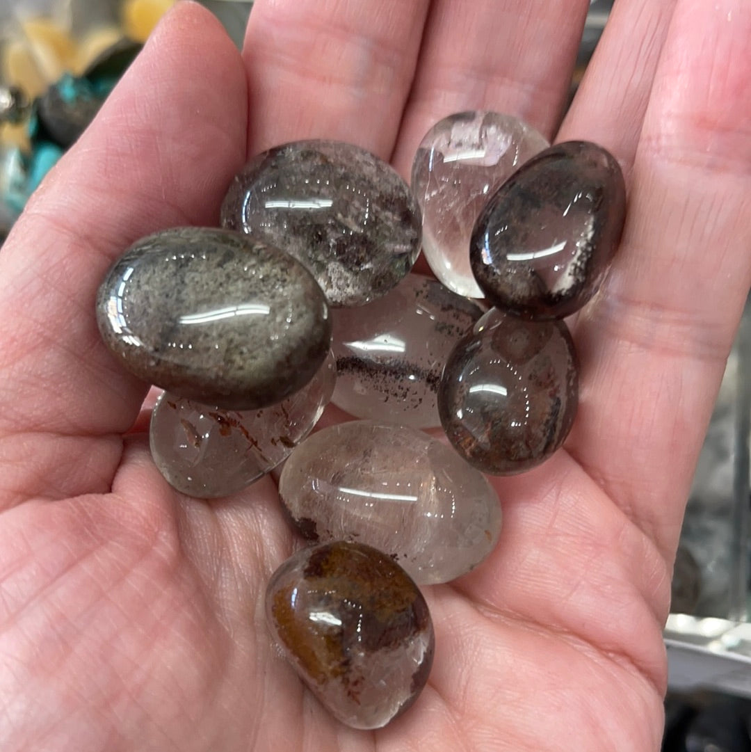Tumbled Lodolite garden quartz