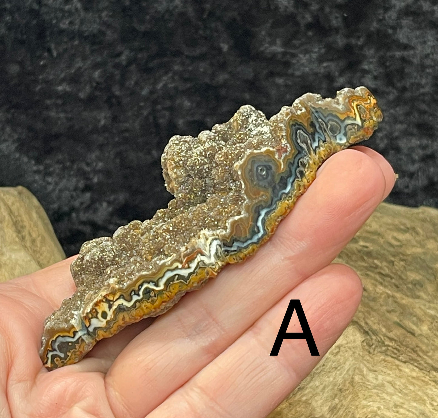 Druzy Agate Leaf