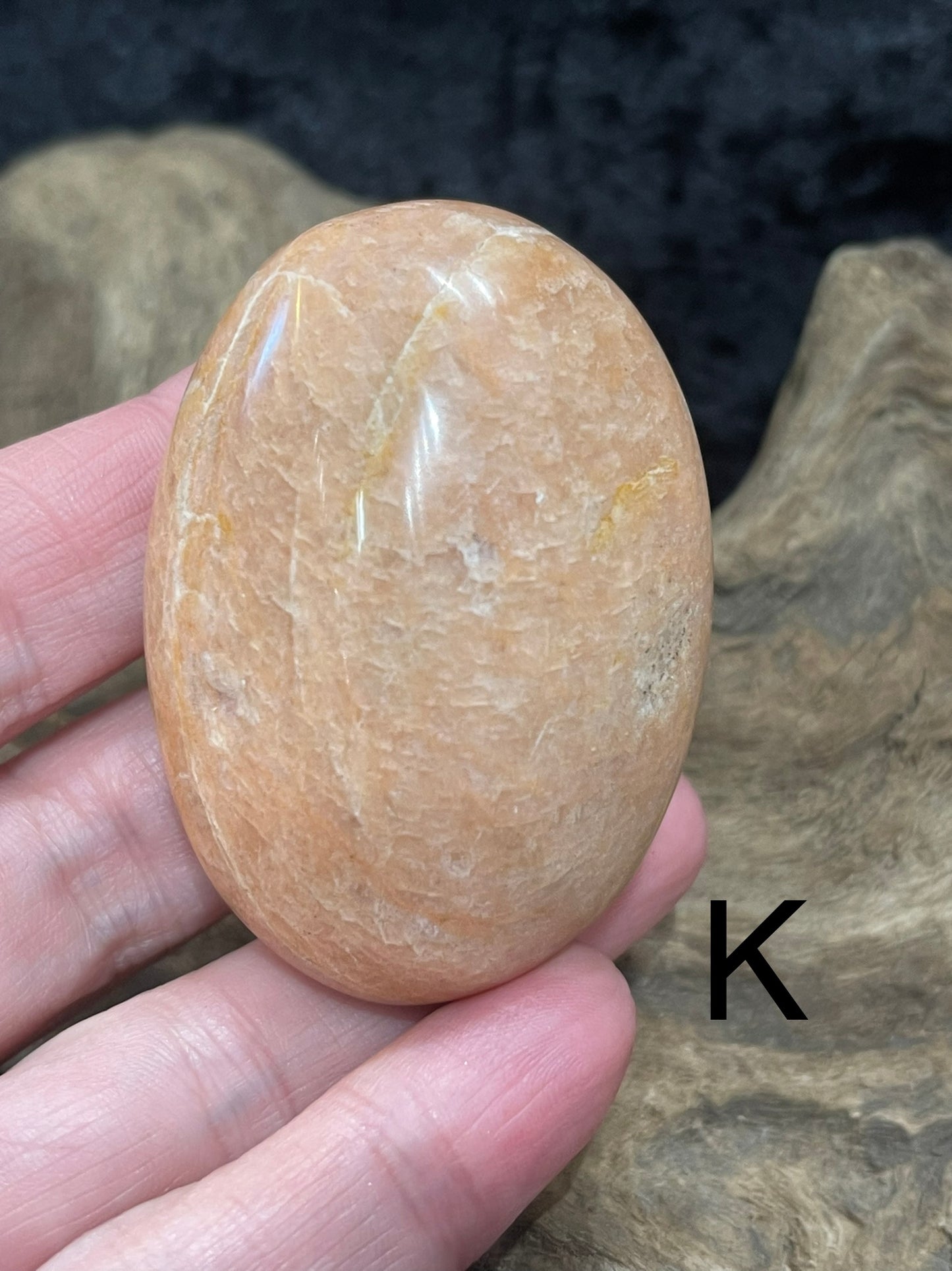Peach Moonstone palm stones and spheres