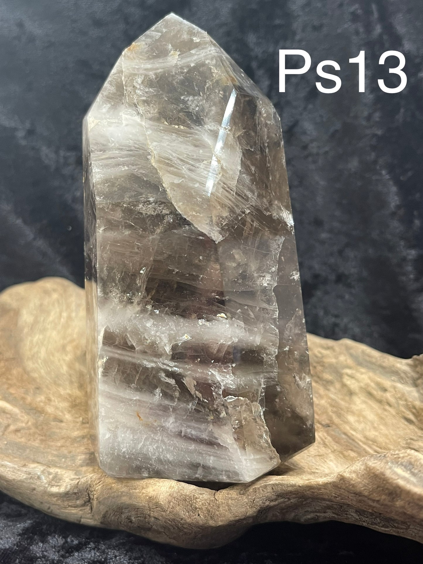 Polished smokey quartz