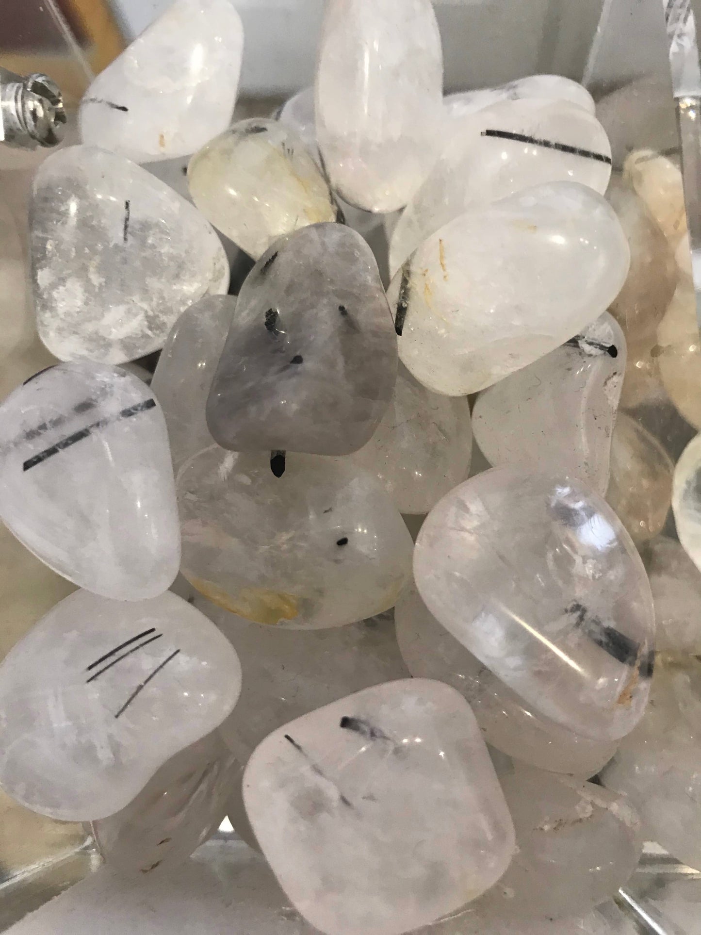 Tumbled Tourmalinated Quartz