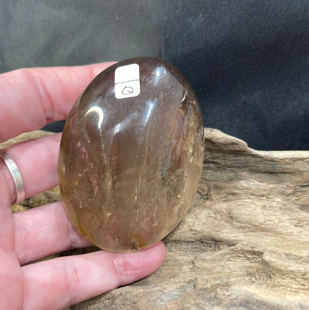 Smokey Quartz hearts and palm stones